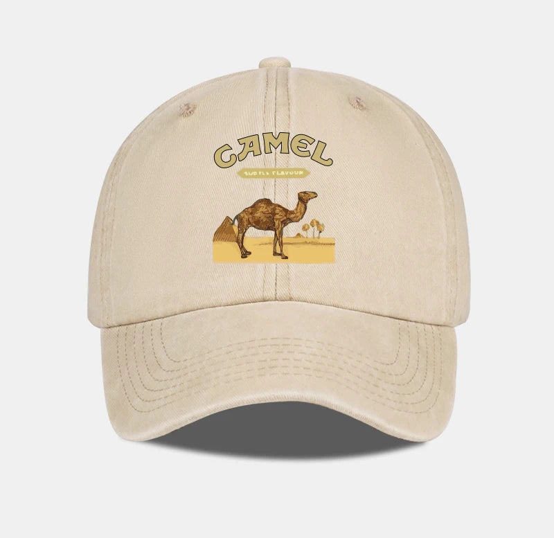 1-Piece Camel Print Baseball Cap Classic Minimalist Retro Style Breathable Soft Fabric Perfect for Work and Daily Wear Adjustabl