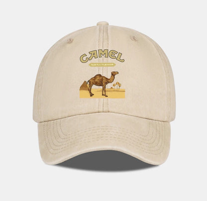 1-Piece Camel Print Baseball Cap Classic Minimalist Retro Style Breathable Soft Fabric Perfect for Work and Daily Wear Adjustabl