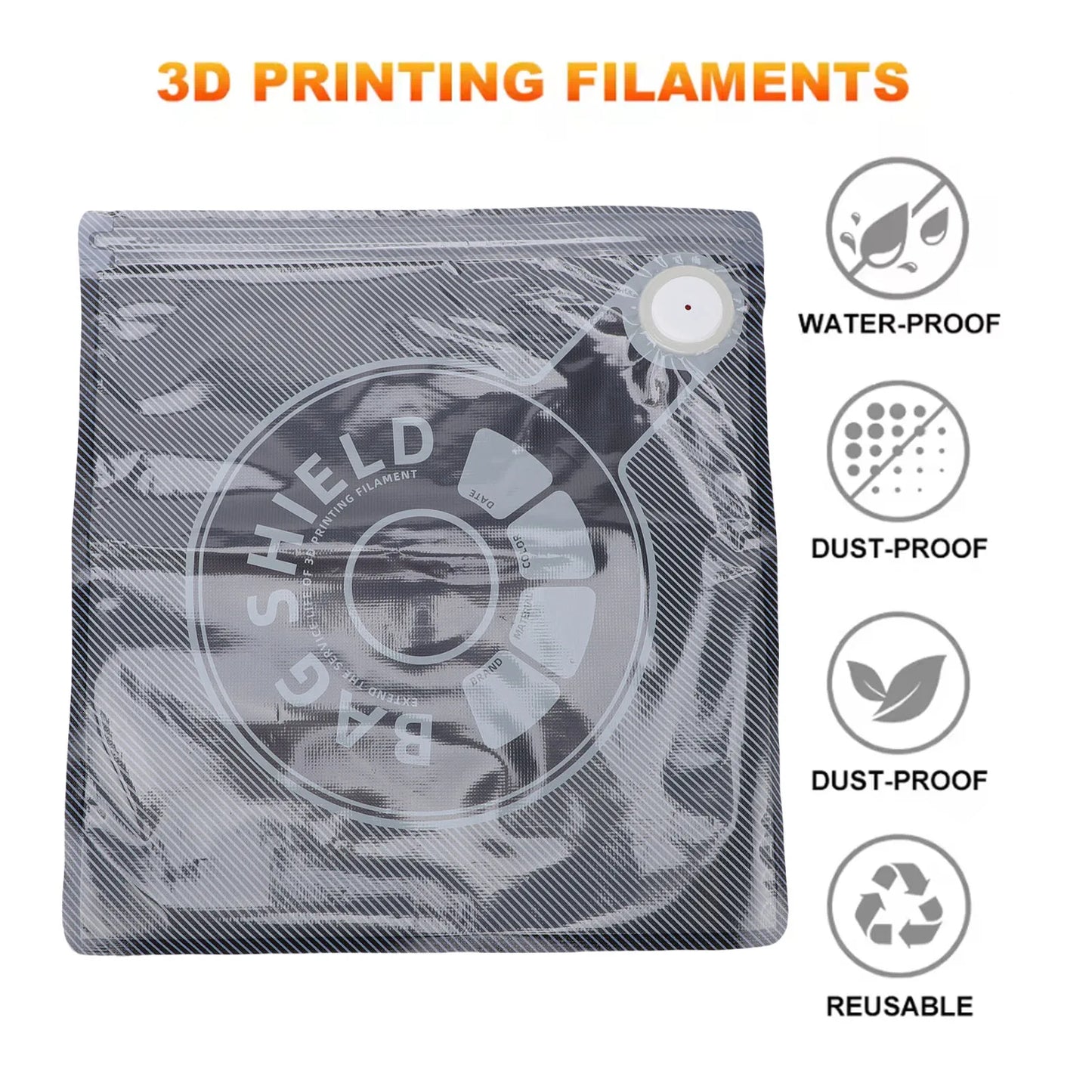 Filament Vacuum Storage Bag with USB Electric Pump 12.6x13.4in Light Proof 3D Printer Filament Storage Bags Filament Bag