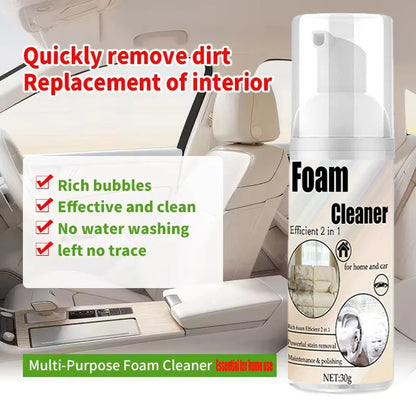 2-in-1 Multi-Purpose Car Interior Multi-Purpose Foaming Cleaner Spray Car Accessories Anti-Aging Protection