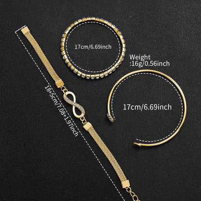 4PCS/Set Fashion Small Dial Women Watches Ladies Luxury Analog Quartz Wristwatch Bracelets Set Reloj Mujer（Without Box）