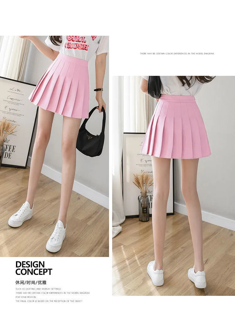 Preppy Style Women Pleated Skirt High Waist A-Line Mini Skirt School Girl Skirt JK Uniform Skirt Skater Skirt Black Plus Size