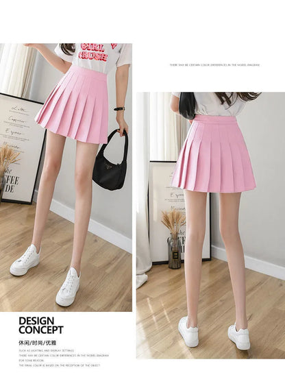Preppy Style Women Pleated Skirt High Waist A-Line Mini Skirt School Girl Skirt JK Uniform Skirt Skater Skirt Black Plus Size