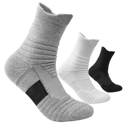 3pairs/Lot Men's Socks Compression Stockings Breathable Basketball Sports Cycling Socks Moisture Wicking High Elastic Tube Socks