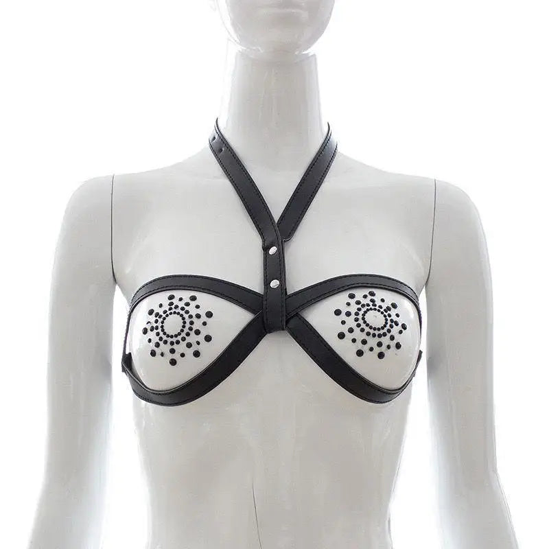 1Pcs Leather Strap On Lesbian Erotic Bra Brassiere Adult Breast BDSM Bondage Sexy Lingerie Sex Toy Accessories For Womenproduct