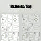 Mr. Paper 18pcs/bag Basic Border Theme Dual-Material Die-Cut Stickers Handbook Materials DIY Scrapbook Journal Frame Photo Album