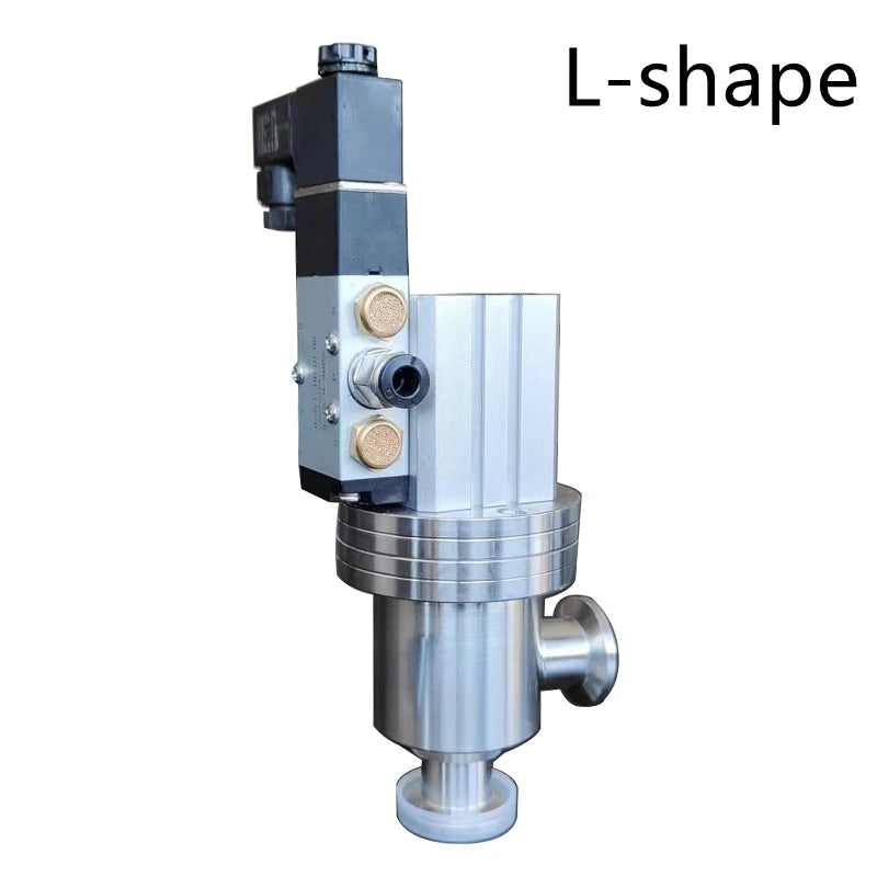 KF16 KF25 KF40 KF50 Vacuum Pneumatic Angle Valve 24/220V Y-shaped L-shaped SS304 Vacuum Flange Gas Safety Flapper Valve