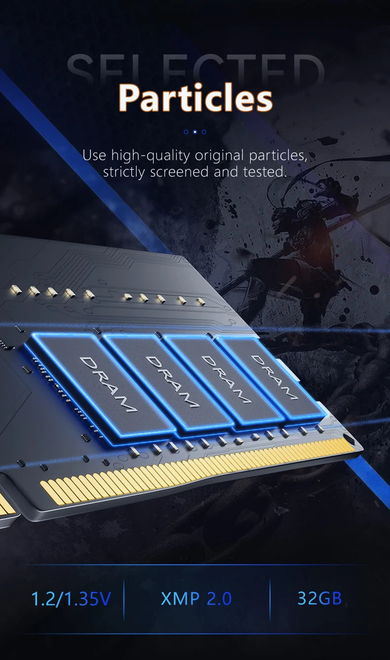 ‌GUDGA DDR4 Ram 3200MHz/3600MHz/2666MHz 8GB/16GB/32GB 288-Pin DIMM Desktop Memory with Aluminum Heatsink