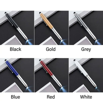 New 3in1 Multi-function Pen Capacitive Pen with LED Light 1.0mm Ballpoint Pen Stationery Screen Touch Gadgets Construction Tools