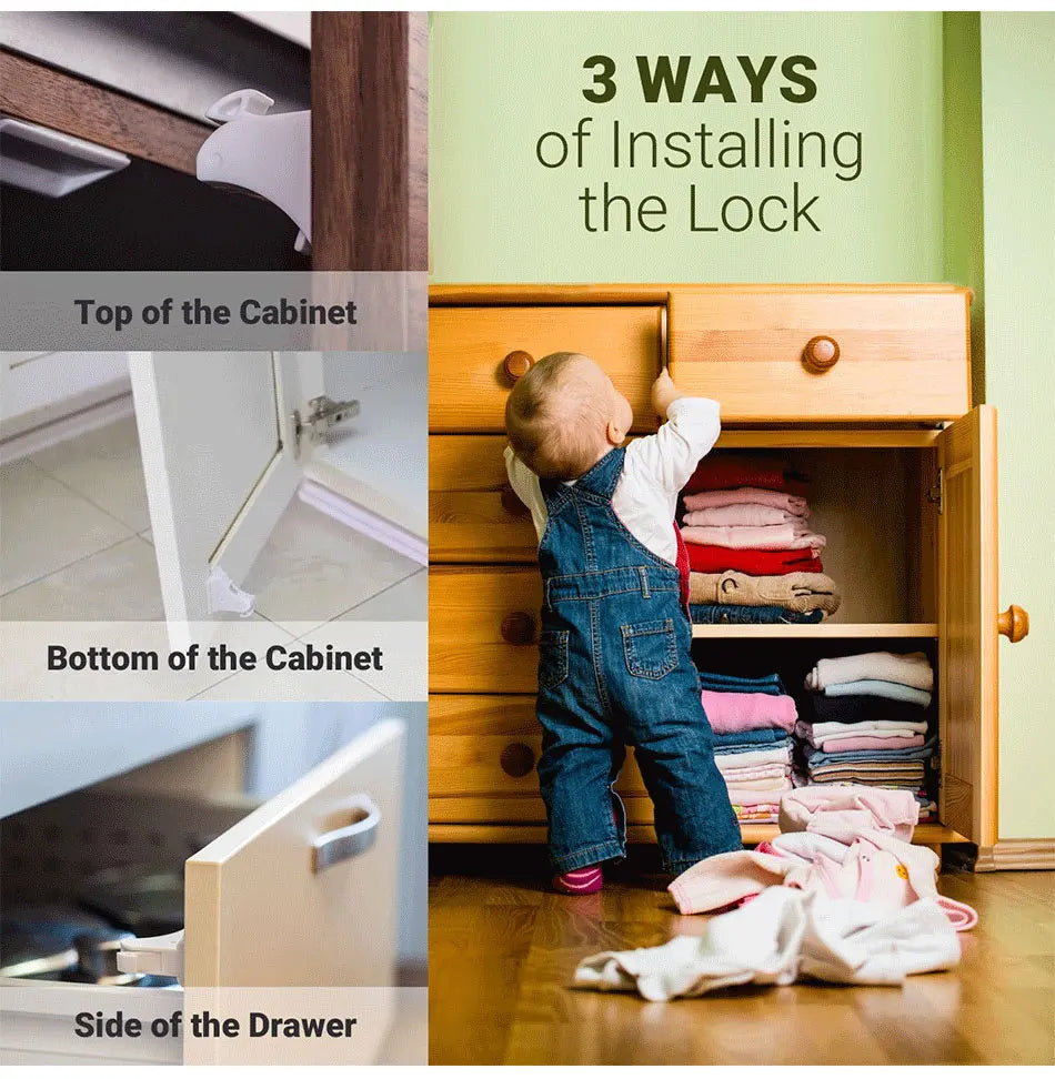 No Drills, No Tools Required - Our Magnetic Child Safety Locks are Easy to Install and Perfect for Cabinets and Drawers
