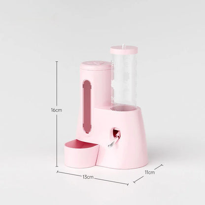 Automatic Hamster Feeder 2 in 1 Small Animal Water Dispenser Pet Drinking Water Bottle Feeder Bowl for Hamster Guinea Pig Rat