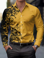Men'S Stylish Red Floral Print Dress Shirt - Casual Long Sleeve Button-Up Design Spring Fashion Shirt Floral Print Shirt