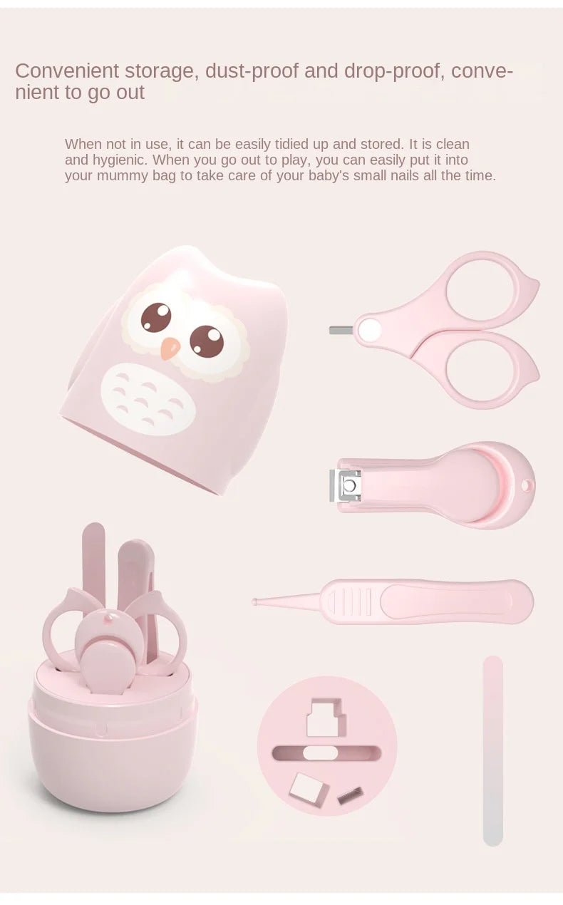 Newborn Baby Nail Scissors Baby Nail Care Tools Kids Safety Portable Nail Scissors Trimmer Tweezers with Box Kids  Nail Art  Set