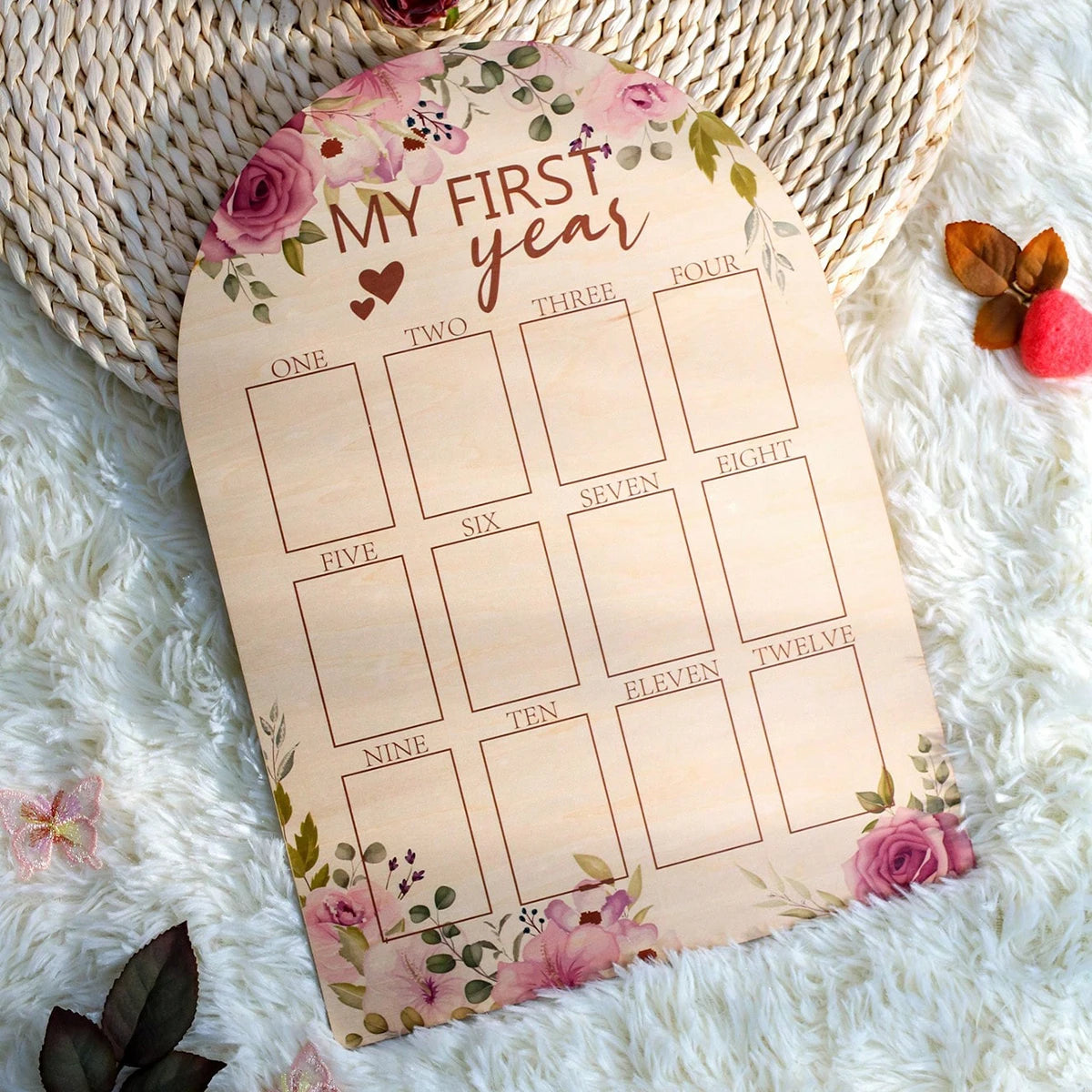 Ylsteed Newborn First Year Photo Frame Photography Props 12 Month Baby Growth Picture Record Milestone Board Baby Souvenirs gift