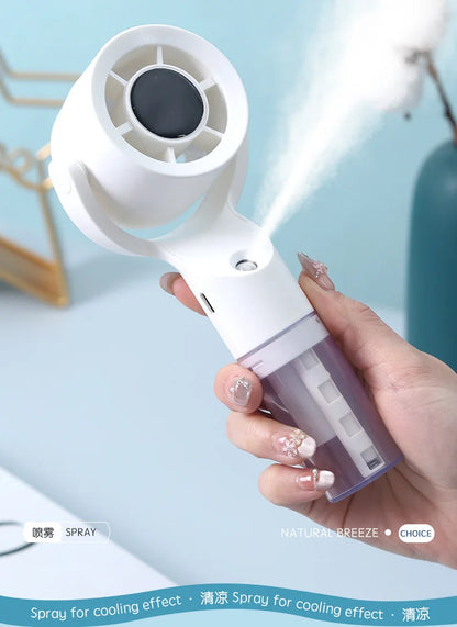 2026 Portable Handheld Spray Fan,Water Spray Mist Fan,Student Dormitory Mini Fan,Summer Supplies, Cooling Tools Outdoor Fan