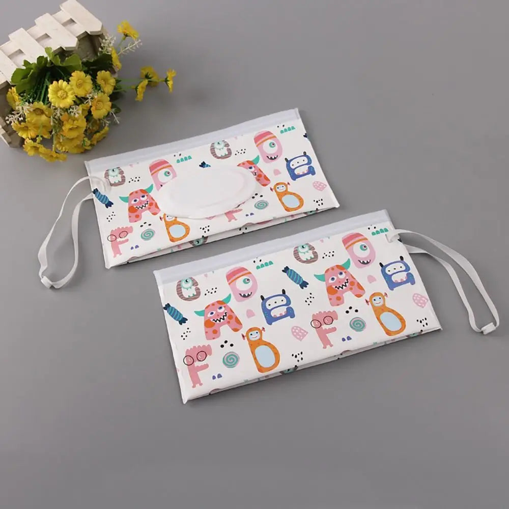 1Pc EVA Baby Wet Wipe Pouch Wipes Holder Case Flip Cover Snap-Strap Reusable Refillable Wet Wipe Bag Outdoor Useful Tissue Box