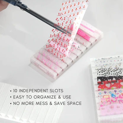 Nail Foils Gradient Transfer Foil Storage Box Nail Art Stickers Stripe Floral Manicure Decals Nails Decoration