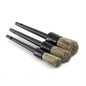 3Pcs Natural Boar Hair Car Detailing Brush Set Soft Bristle Car Cleaning Brush Kits Auto Tire Wheel Wash Exterior Accessories
