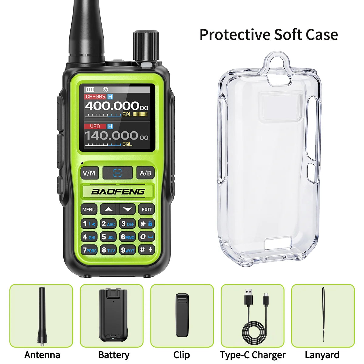 Baofeng UV-5R Mini Walkie Talkie Bluetooth Programming APP Long Range 999 Channels Radio With Protective Case Tactical Antenna
