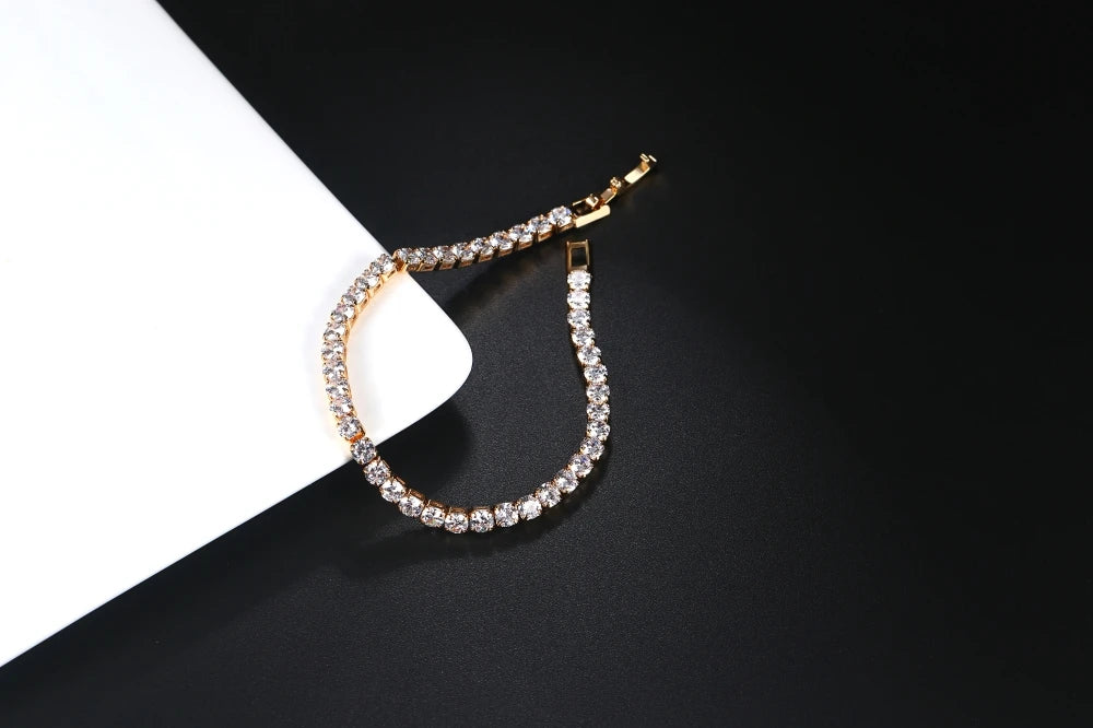 Fashion Multicolor Tennis Bracelet for Women 2.5/3/4/5mm Zirconia Charm Designer Tennis Chain Men Bracelet Wedding Jewelry KC128