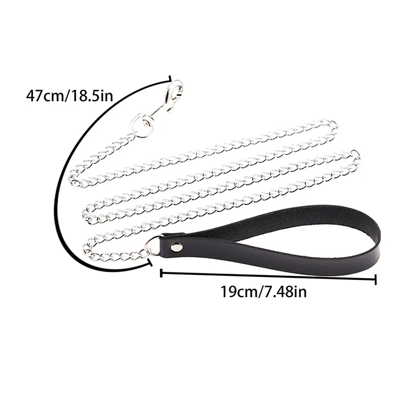 Sexy Leather Heart Necklace Collar Set with Leash for Women BDSM Cosplay Bondage Accessories Couple Role Play Game Props