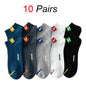 5/10/20/30 Pairs Men Ankle Socks Fashionable Letter Sports Style Odor Proof Sweat Absorbing Breathable Invisible Running Socks