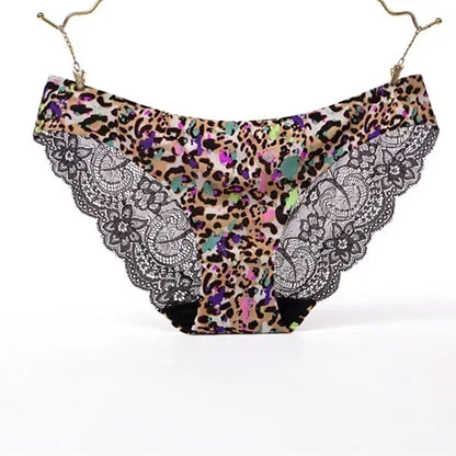 Women's Sexy Lace Panties Seamless Cotton Breathable Briefs Girls Transparent Underpants Plus Size Brand Underwear 1 Piece