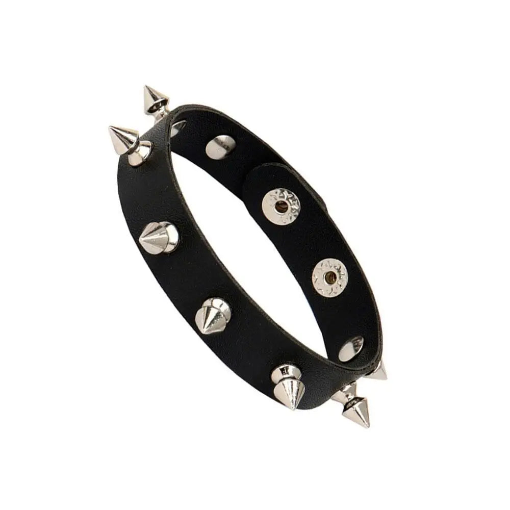 New Punk Dark PU Bracelet For Women Men Hip Hop Rock Chain Multi Layered Bracelet Trend Retro Gothic Jewelry Dancer Accessories