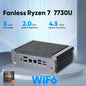 Topton Fanless AMD Mini PC FU02 Ryzen 7 7730U 5825U R5 5600U 4500U Gaming Computer Dual LAN Firewall 2*HDMI2.0 NVMe DDR4 WiFi6