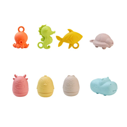 Baby Bath Toys Animal Silicone Cartoon Astronauts Play With Water Toys No BPA Swim Bathroom Baby Silicone Sprinkler Bathtub Toy