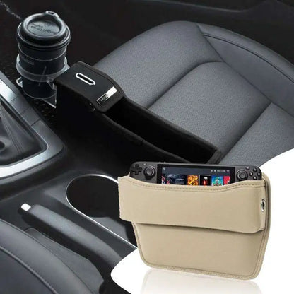 1pcs Leather Car Seat Gap Organizer Multifunction Console Crevice Filler Side Storage Box Car Interior Storage Pocket