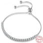 925 Sterling Silver Bracelet Love Elegant Zircon Tennis  Crystal Chain for Women Fashion Noble Engagement Wedding Glam