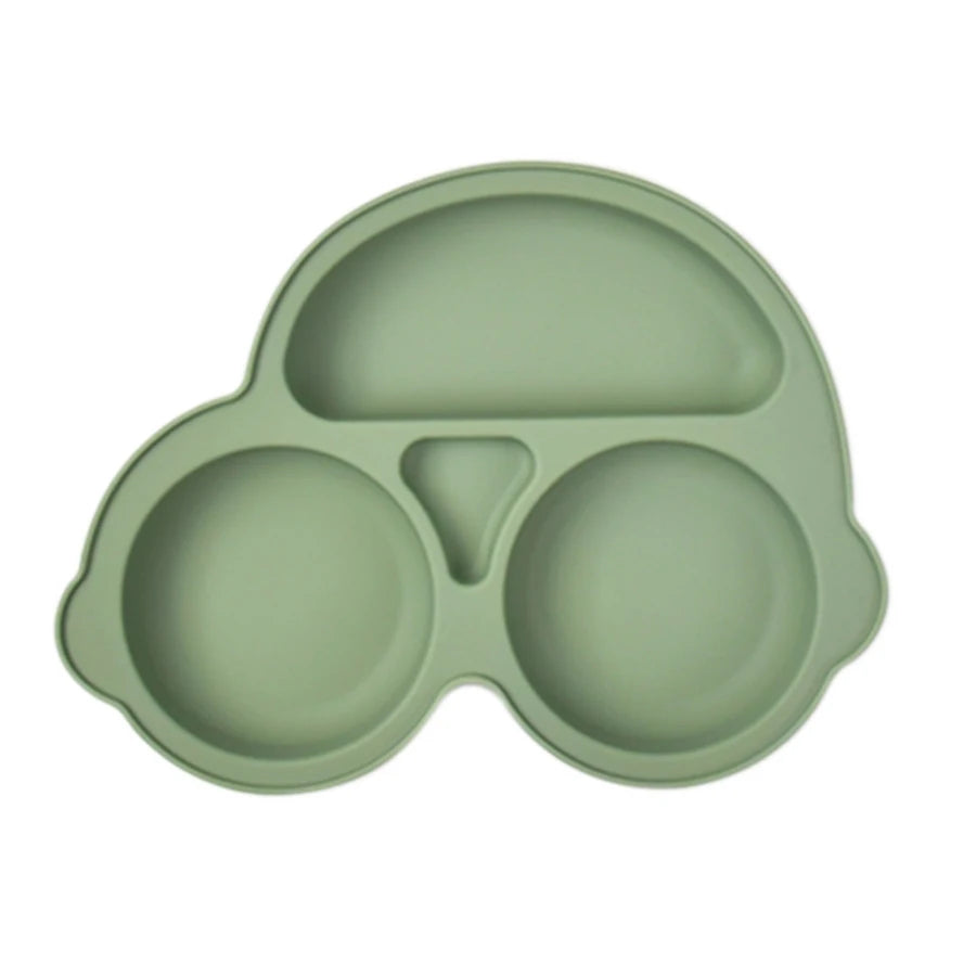 Baby Silicone Suction Cup Bowl Cute Bear Design Macaron Color 100% Food Grade Silicone BPA Free Double plate design for meals
