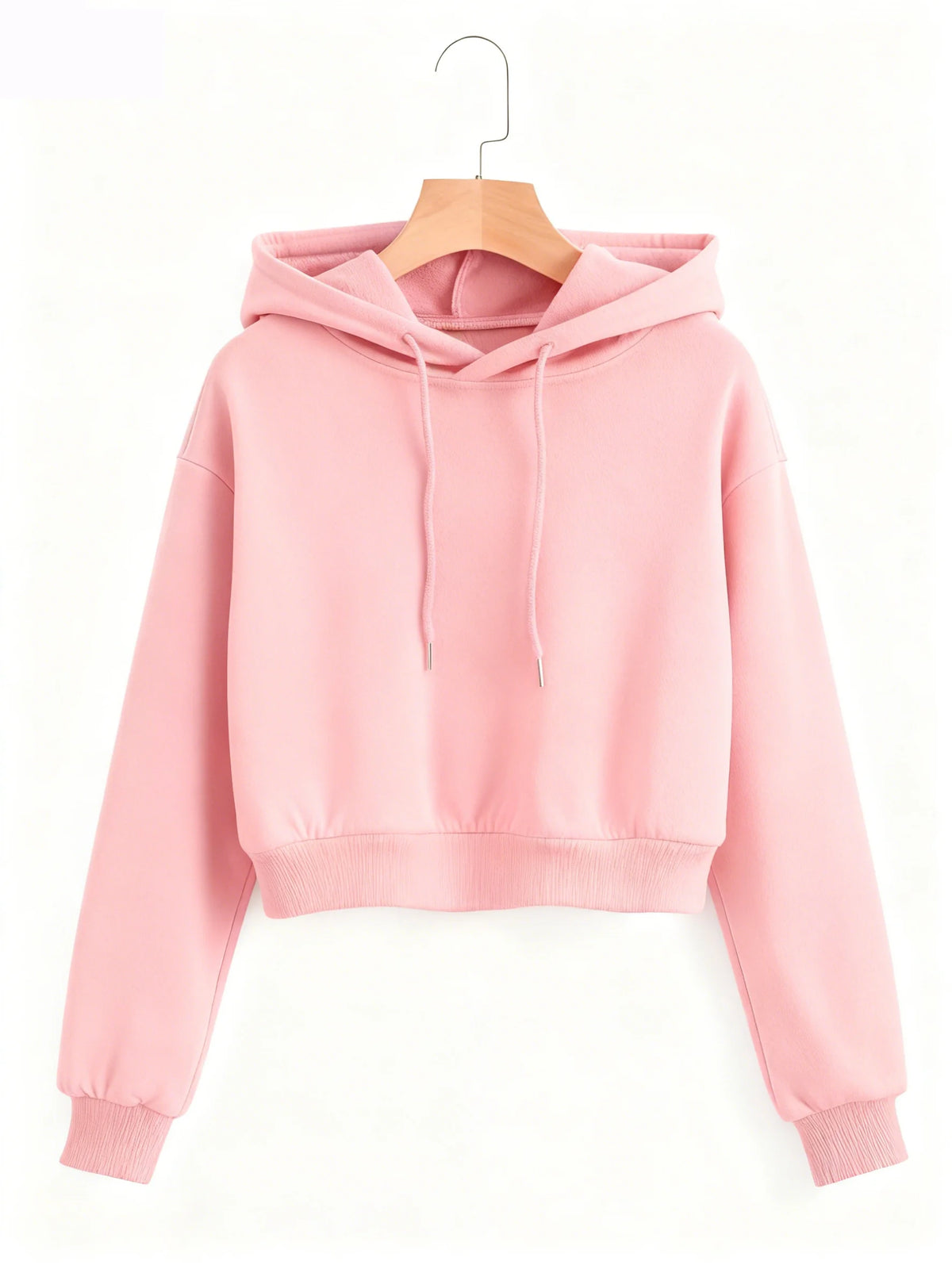 Street Style Solid Color Autumn Winter Cropped Sweatshirt Crop Top Hoodie Y2k Sweatshirts Fashion Casual Style Clothes