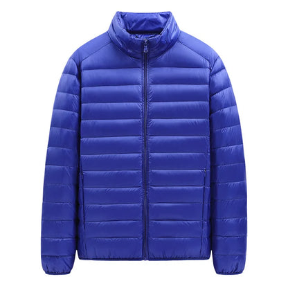 Men's Stand-Collar Hooded Lightweight Down Jacket for Winter - 90% Duck Down, Sporty, Warm & Versatile (Couple Style Available)