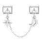 Tassel Chain Butterfly Flowers Star Moon Heart Zircon Italian Charm Links Fit 9mm Bracelet Stainless Steel DIY Jewelry Making