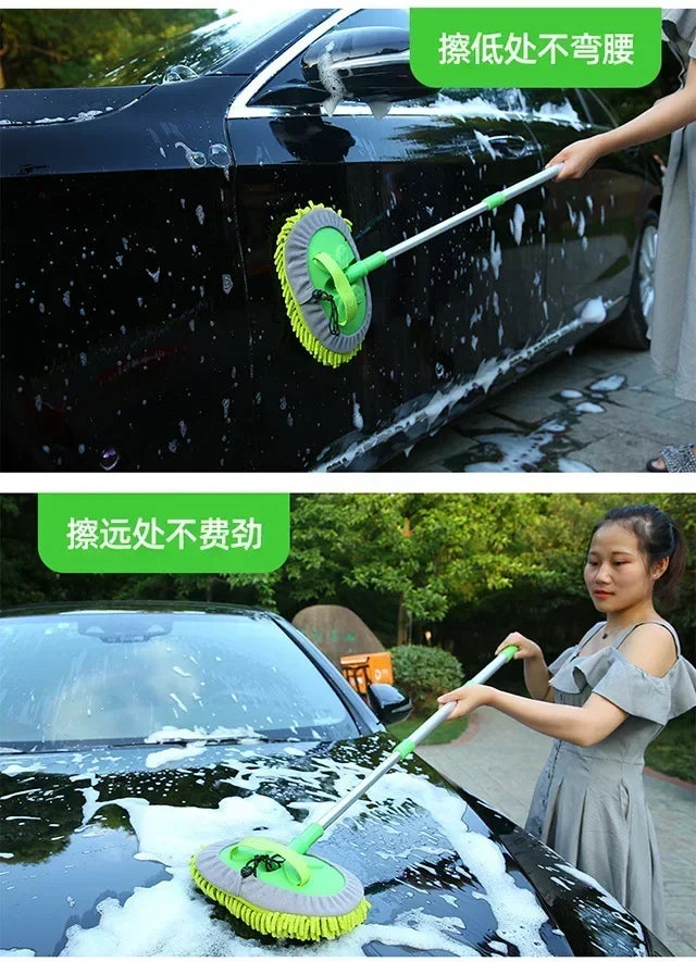 Car Cleaning Brush Telescopic Long Handle Cleaning Care Details Adjustable Super Absorbent Car Washing Mop Window Wash Tool
