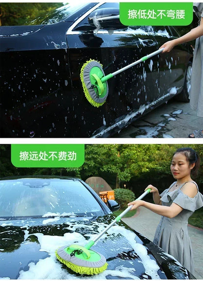 Car Cleaning Brush Telescopic Long Handle Cleaning Care Details Adjustable Super Absorbent Car Washing Mop Window Wash Tool