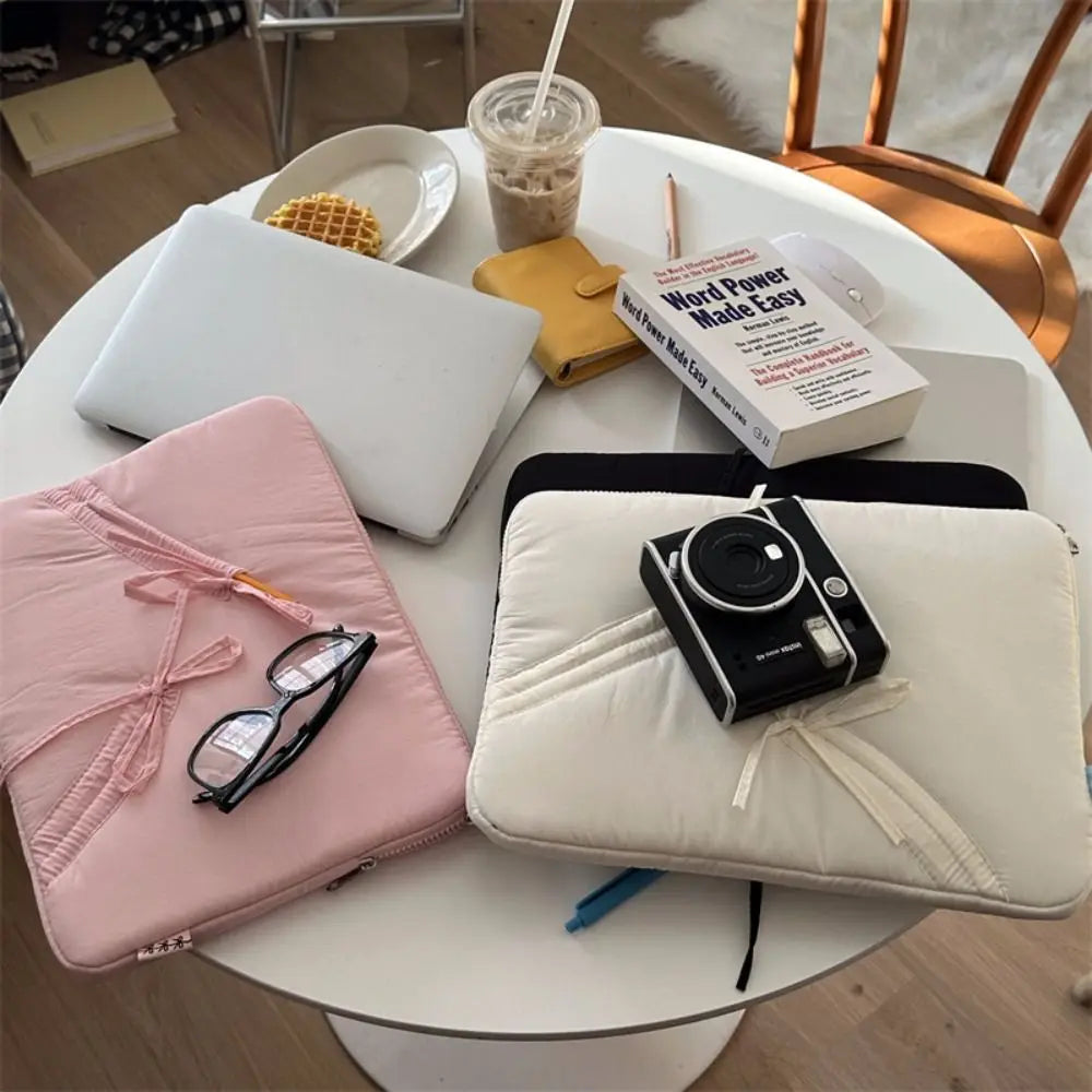 New 11/13/15.6 inch Laptop Sleeve Case Shockproof Bowknot Notebook Cover Ultra Thin Large Capacity Tablet Protective Pouch