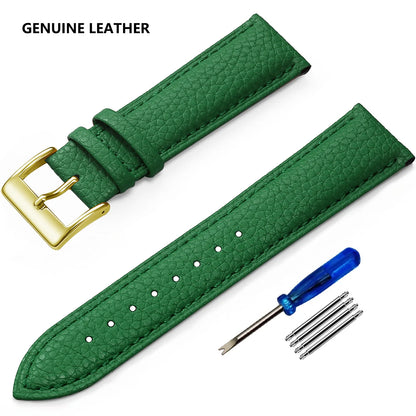 SAMCO Genuine Leather Watch Band 12/14/16/18/19/20/21/22/24 mm Watch Strap for Man Women High-quality Wrist Watchband + Tool