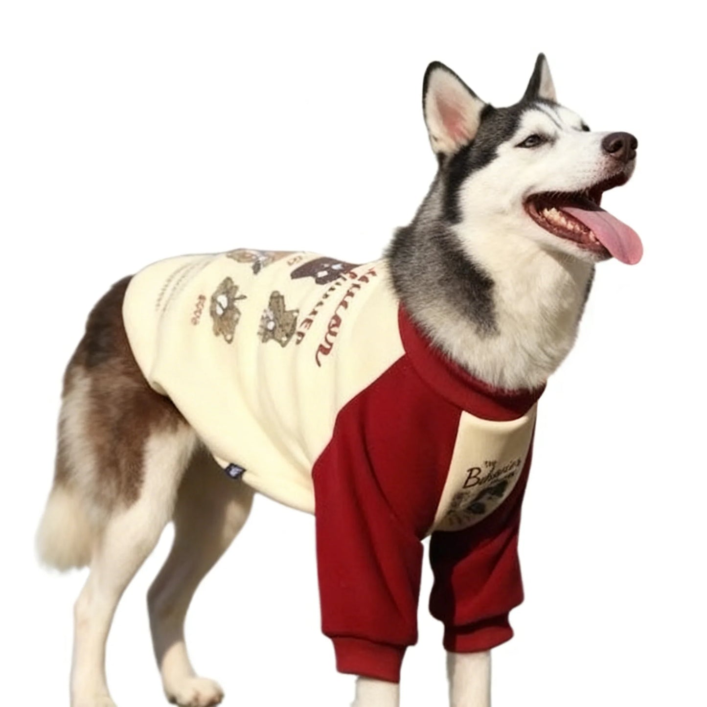 Cartoon Pattern Large Dog Hoodie Sweatshirt Autumn Winter Warm Pullover Pet Coat  Suitable For Medium Large Dogs Husky Pitbull