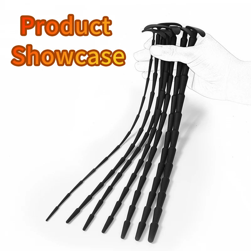 Male Long Urethral Plug Multi Purpose Urethral Tube Silicone Stepwise Horse Eye Urethral Rod Urethral Stimulate Expander Sex Toy