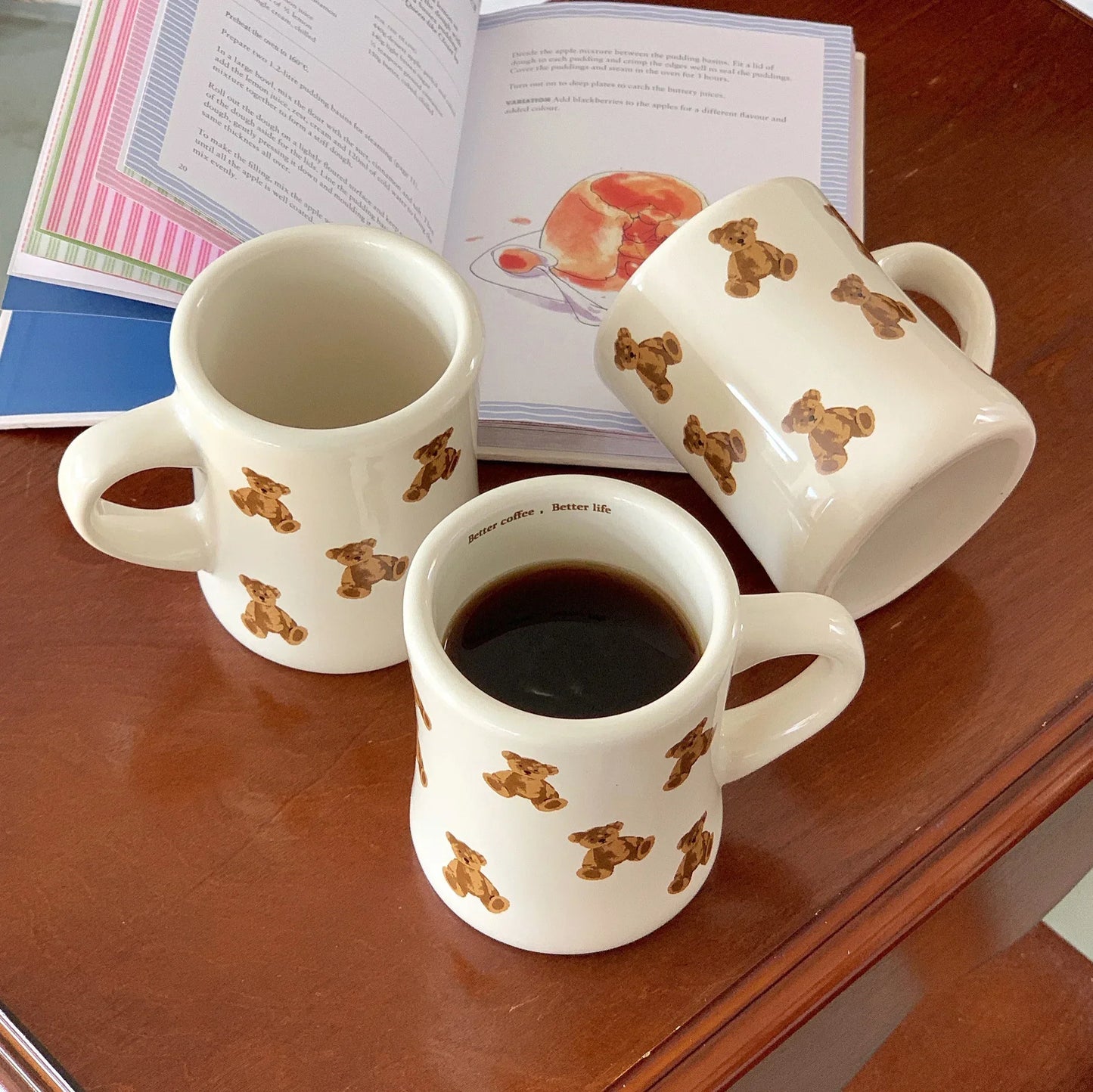 Ceramic Coffee Mug Cartoon Bear Chocolate Bear Mugs Girl Retro Coffee Cup Afternoon Tea Cute Ceramic Mugs Cute Coffee Mug Cup
