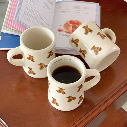 Ceramic Coffee Mug Cartoon Bear Chocolate Bear Mugs Girl Retro Coffee Cup Afternoon Tea Cute Ceramic Mugs Cute Coffee Mug Cup