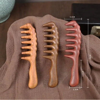Natural Red Sandalwood Massage Comb 1Pcs Handmade Acupoint Massage Tool for Home SPA Hair Care