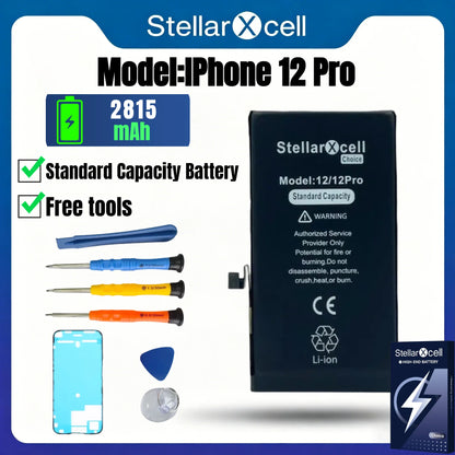 StellarXcell Choice Battery for iPhone 11 12 13 14 15 Mini Plus Pro Promax Original Capacity Replacement Bateria High Quality