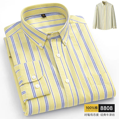 The new 10XL and 11XL oversized Oxford fabric men's shirt is 100% pure cotton, fashionable, casual and business without ironing