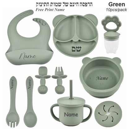 Baby Feeding Set Suction Cup Bowl Personalized Children's Tableware Set Baby Biting Toy Fruit Bear Plate Bowl Infant Cup Feeder