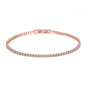 Sterling 925 Silver Jewelry 16cm to 19cm Tennis Bracelet 2mm Zirconia Anniversary Gift Genuine Sterling Silver Bracelet