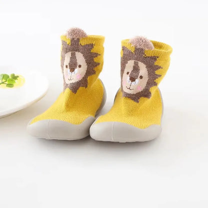 Baby Socks Shoes Kids Toddler First Walkers Animal Pattern Soft Non-Slip Sole Breathable Rubber Floor Shoes for Boys and Girls